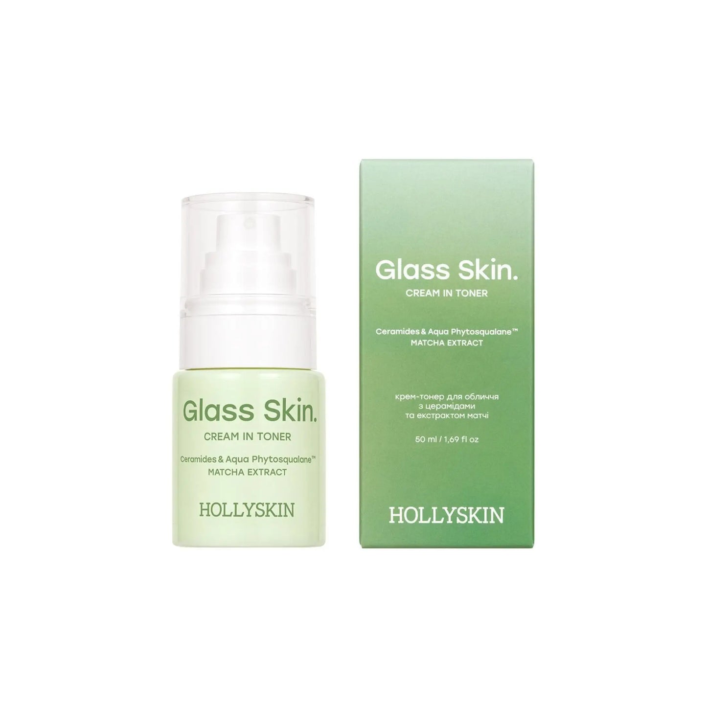 Крем-тонер для обличчя Glass Skin. з церамідами та екстрактом матчі