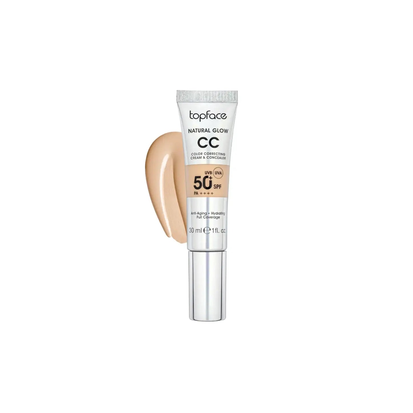 CC крем Natural Glow Cream & Concealer SPF 50+ - №7 Warm Cookie – Жовто-медовий - Тональна основа
