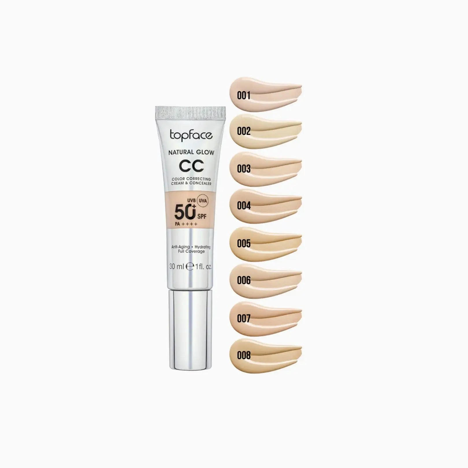 CC крем Natural Glow Cream & Concealer SPF 50+ - Тональна основа