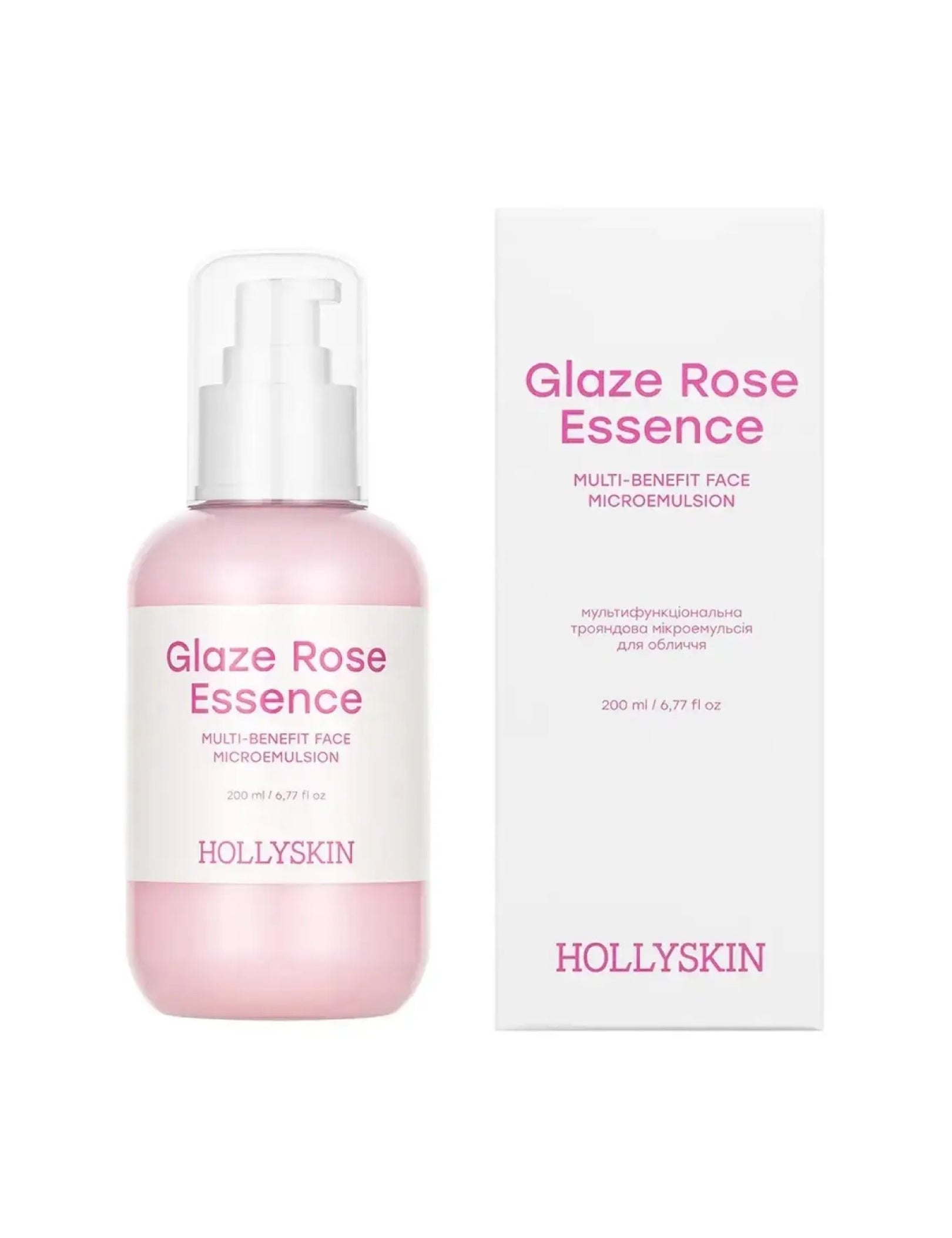 Мультифункціональна трояндова мікроемульсія для обличчя Glaze Rose Essence