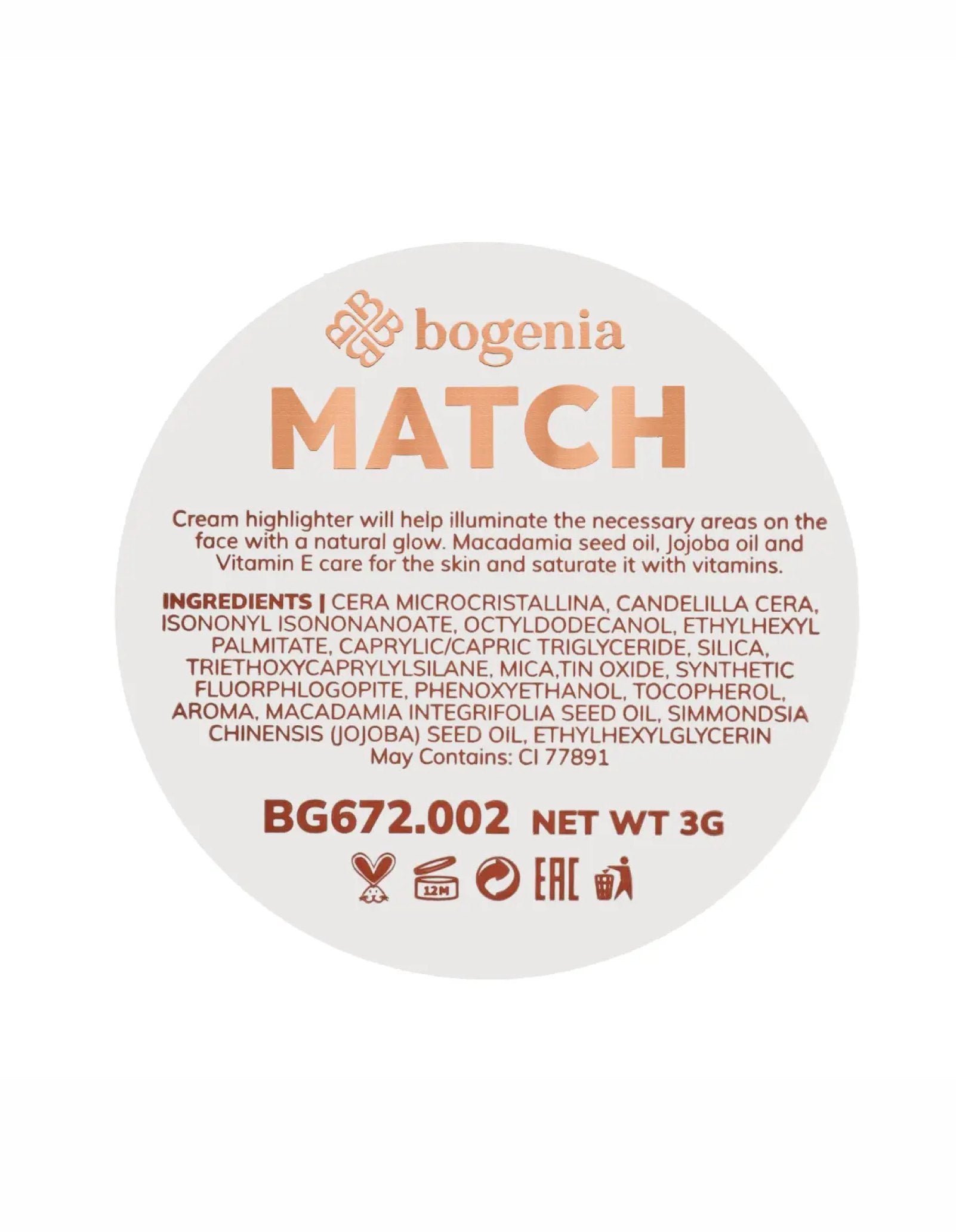 Кремовий хайлайтер MATCH Cream Highlighter — Bogenia